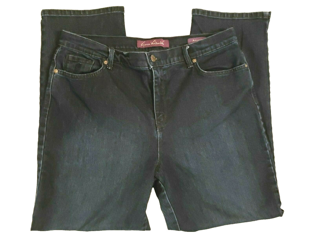 Gloria Vanderbilt Womens Dark Denim Stretchy Amanda Jeans 16 Short 29 inseam